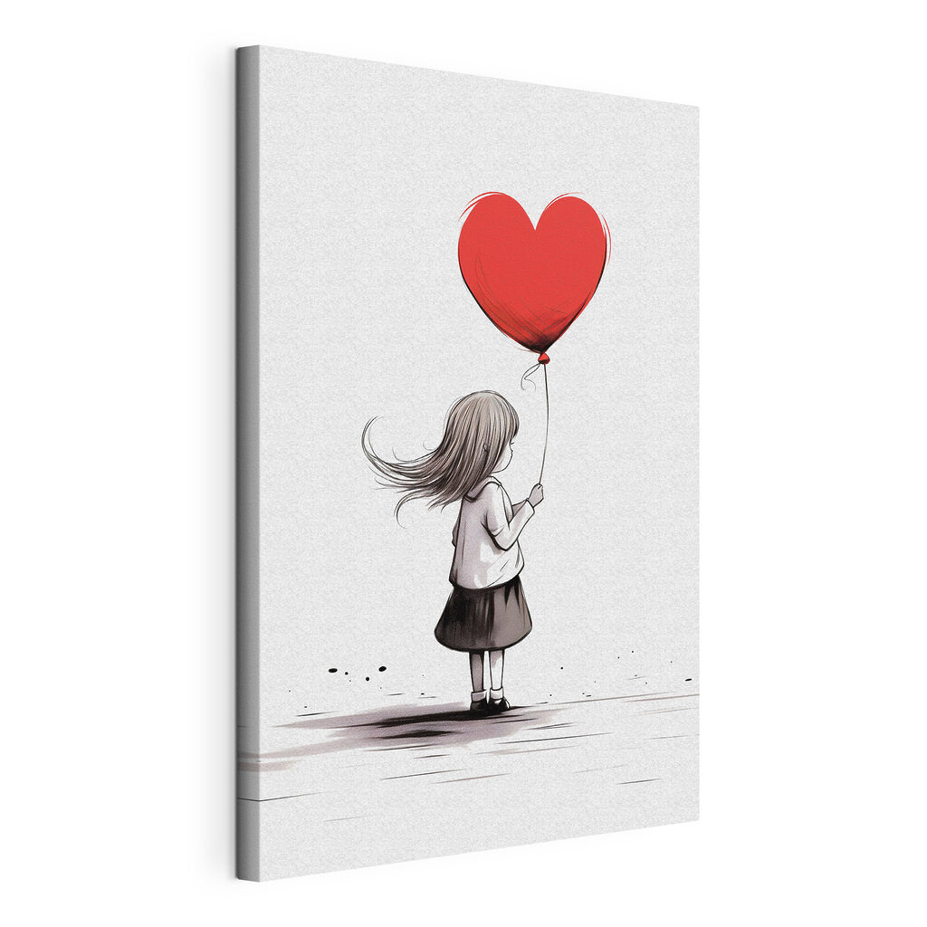 Girl holding a heart shaped balloon Girl holding a heart shaped balloon