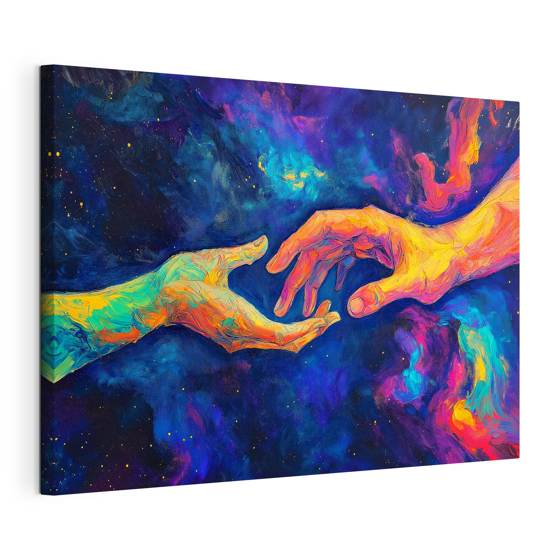 Painting of two hands touching each other Painting of two hands touching each other
