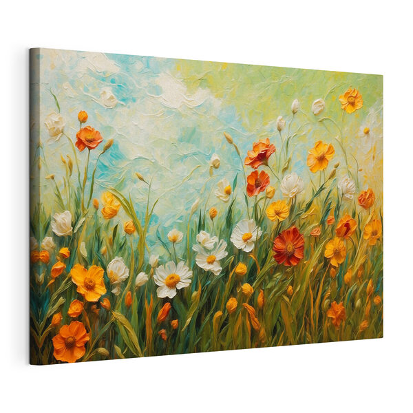Gemälde von Blumen auf einem Feld Wandbilder Gemälde von Blumen auf einem Feld