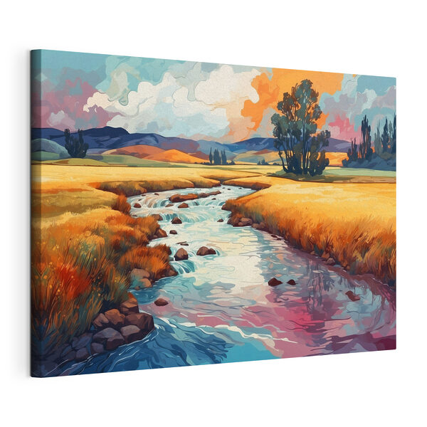 River running through a field