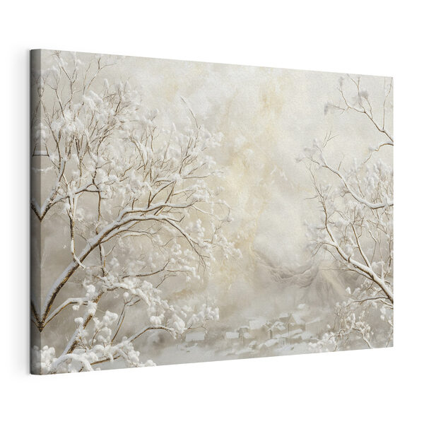 Schneebedeckte Bäume in einer verschneiten Landschaft Wandbilder Schneebedeckte Bäume in einer verschneiten Landschaft