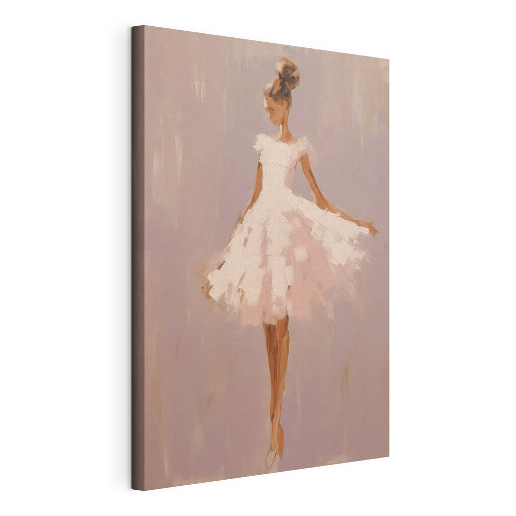 Painting of a woman in a white dress Painting of a woman in a white dress