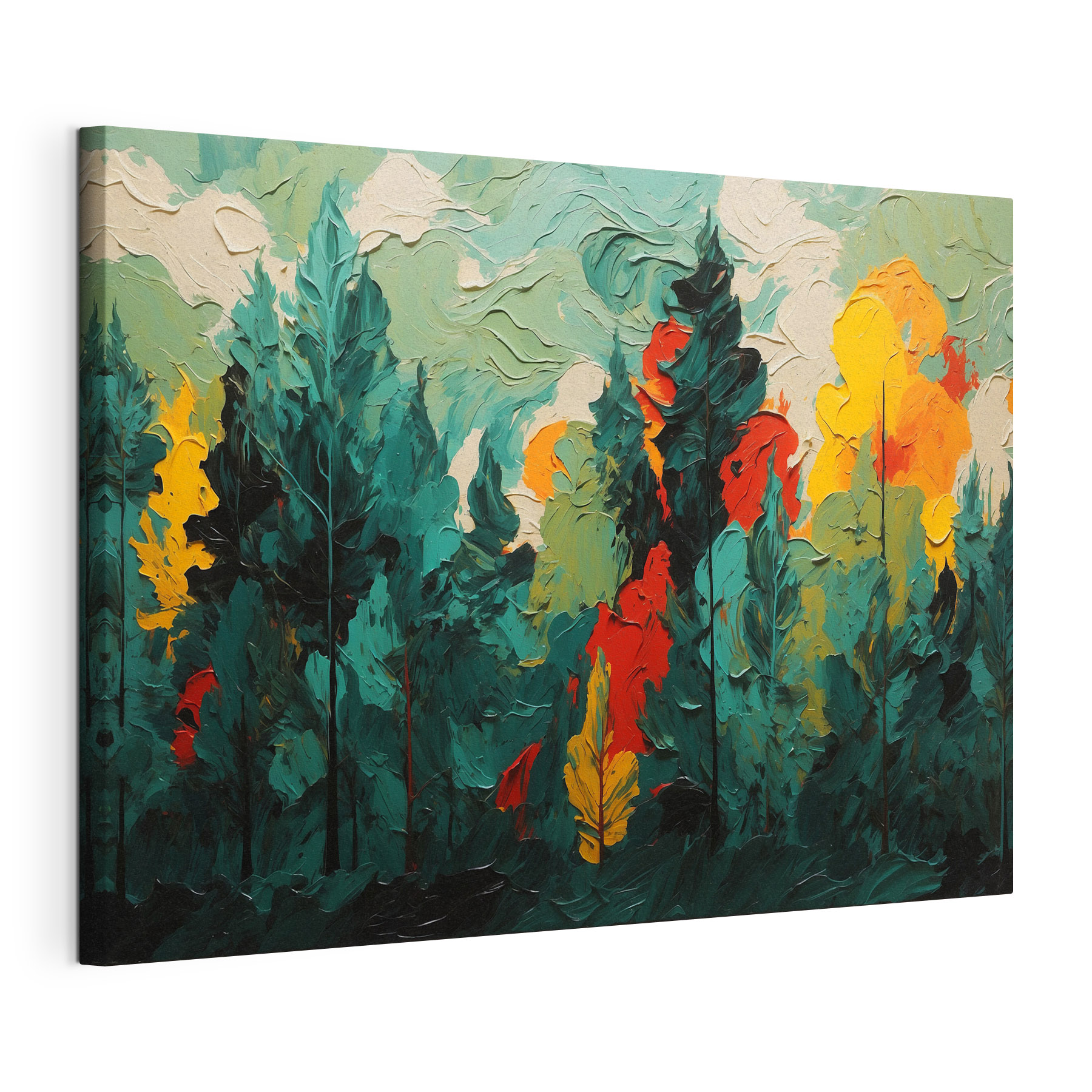 Painting of trees and sun Painting of trees and sun