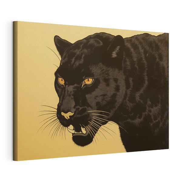 Wandbilder Schwarzer Panther mit gelben Augen