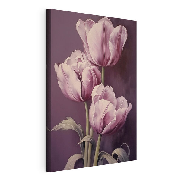 Painting of pink tulips Painting of pink tulips