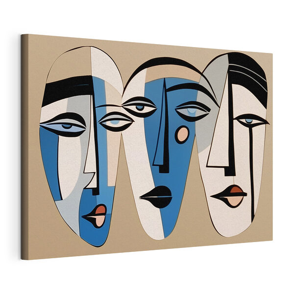 Wandbilder Gruppe von Gesichtern auf einer Wand gemalt