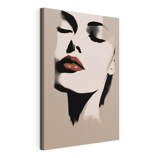 Wandbilder Wandbilder Frau’s Gesicht mit rotem Lippenstift (Artikelnummer: s43527)