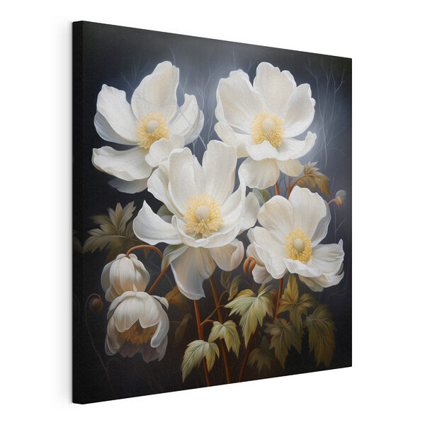 Wandbilder Malerei von weißen Blumen