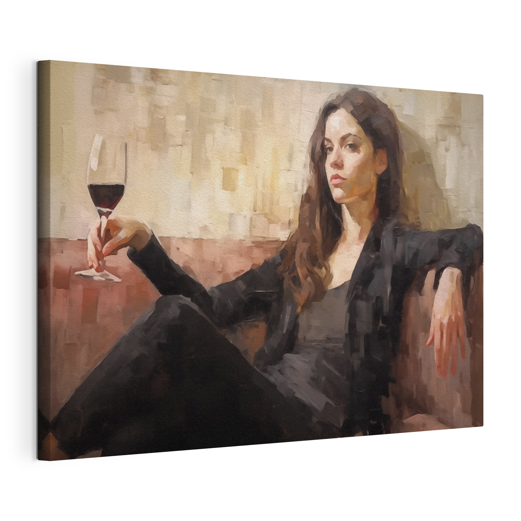Woman sitting on a couch