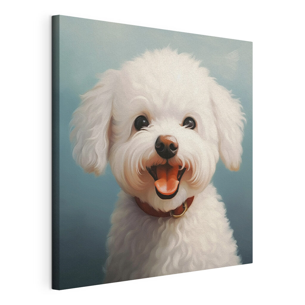 White dog with its mouth open White dog with its mouth open