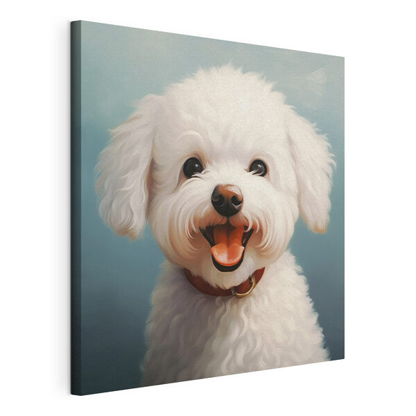 White dog with its mouth open White dog with its mouth open