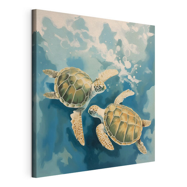 Wandbilder Ein paar Schildkröten schwimmen im Wasser
