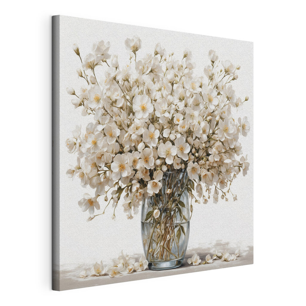 Vase of white flowers
