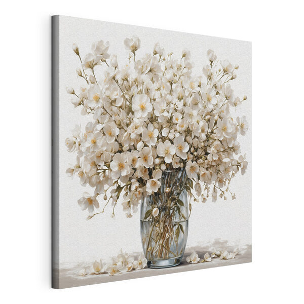 Vase of white flowers