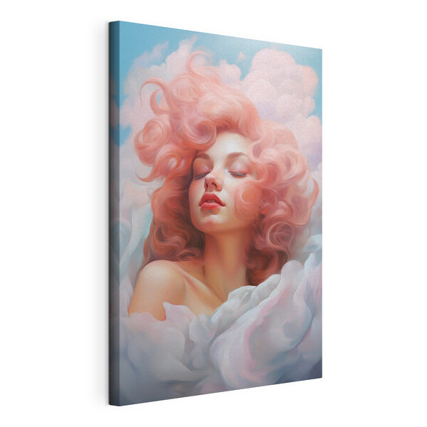 Wandbilder Frau mit rosa Haaren