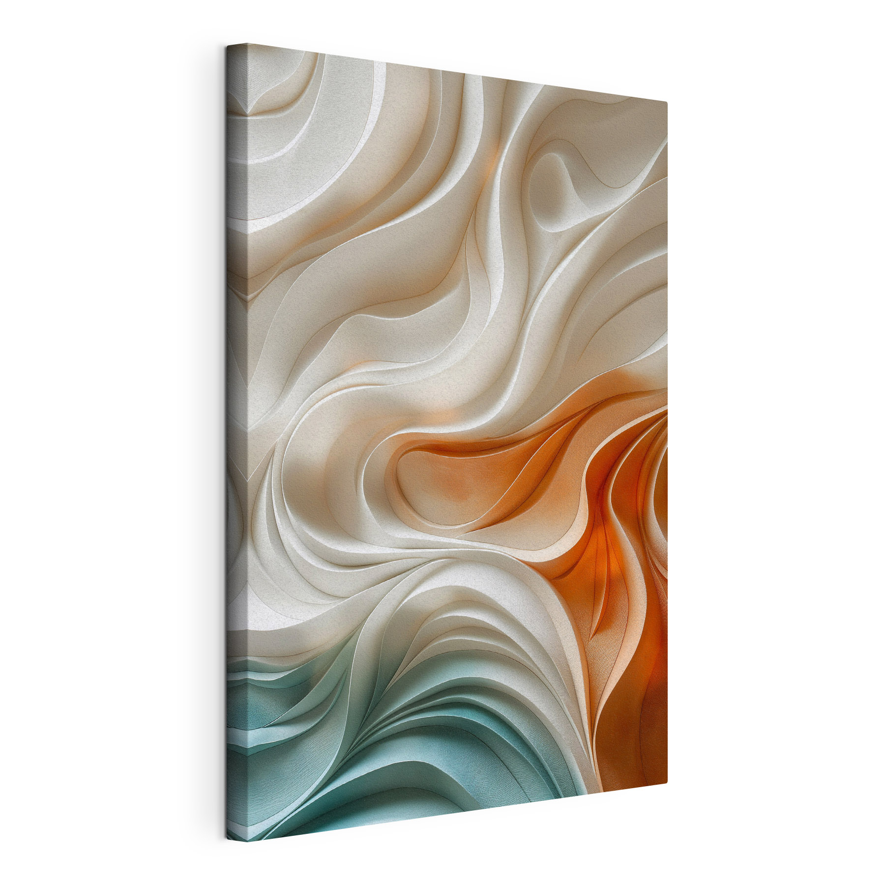 White and orange wavy surface