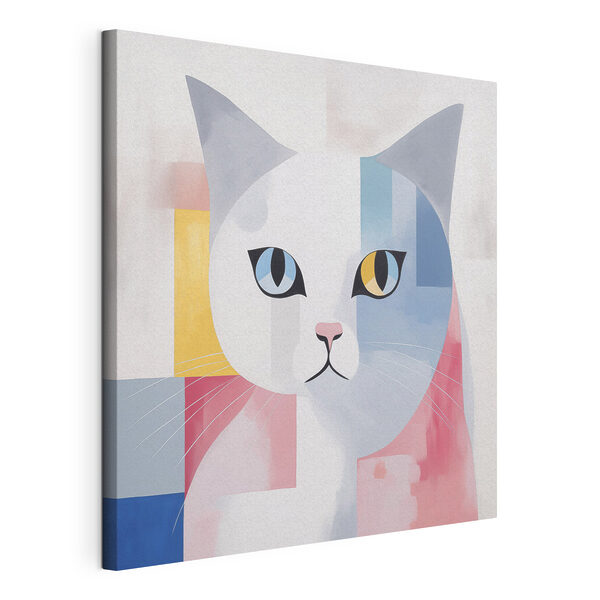 Wandbilder Wandbilder Katze mit bunten Quadraten (Artikelnummer: s45358)