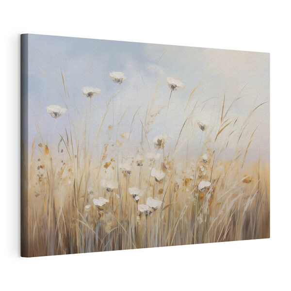 Wandbilder Gemälde von Blumen auf einer Wiese
