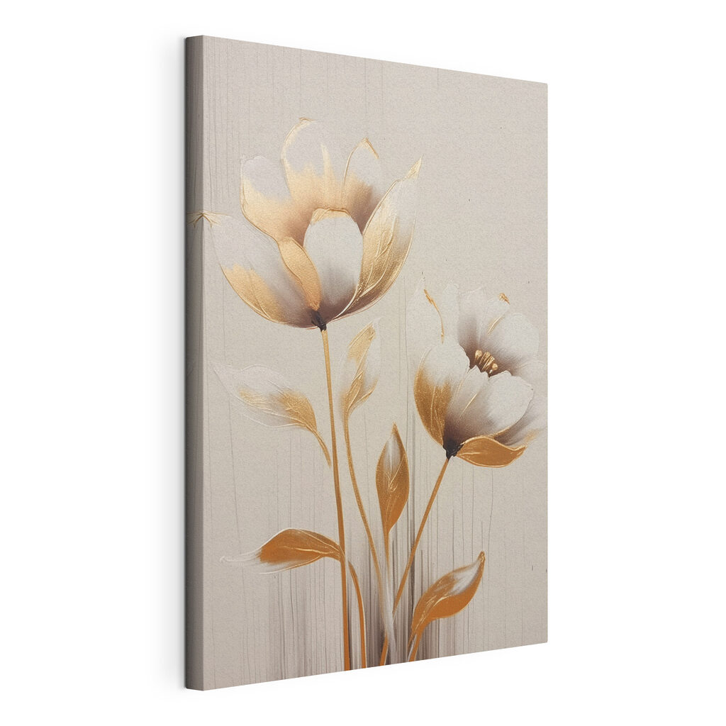 Painting of flowers on a white surface