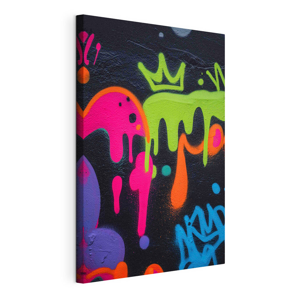 Vibrant colors splash on a wall