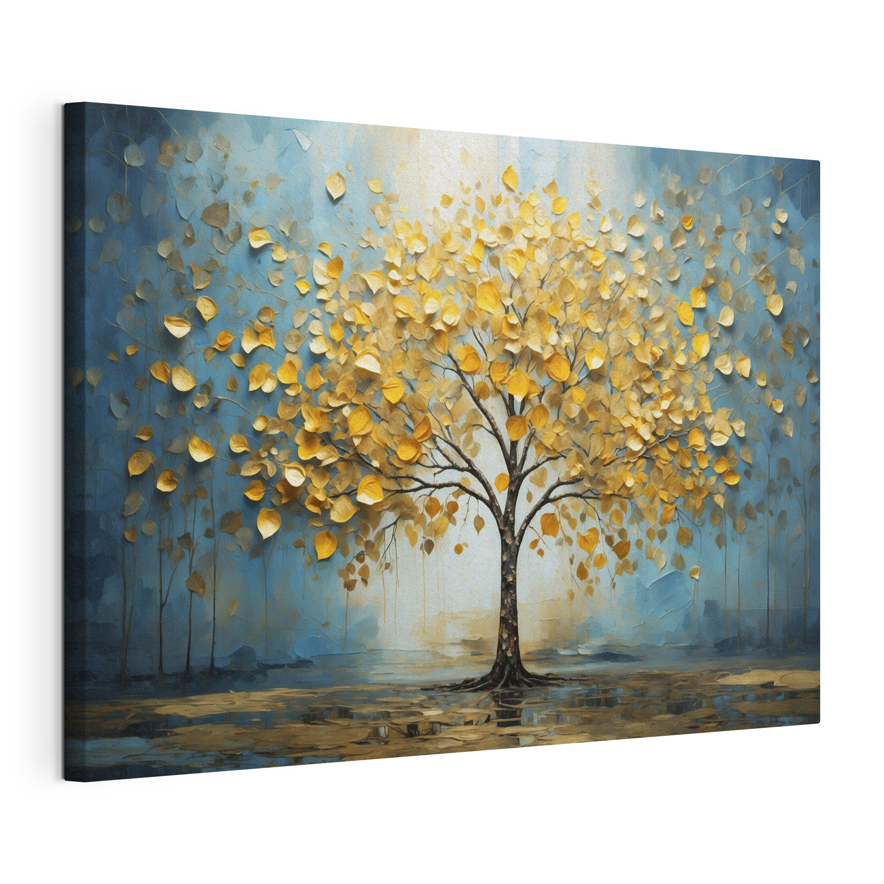Painting of a tree with yellow leaves