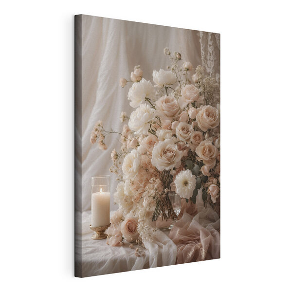 Wandbilder Wandbilder Eine Vase mit Blumen und eine Kerze (Artikelnummer: s47281)