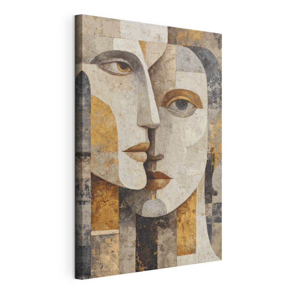 Painting of a face and a woman's face