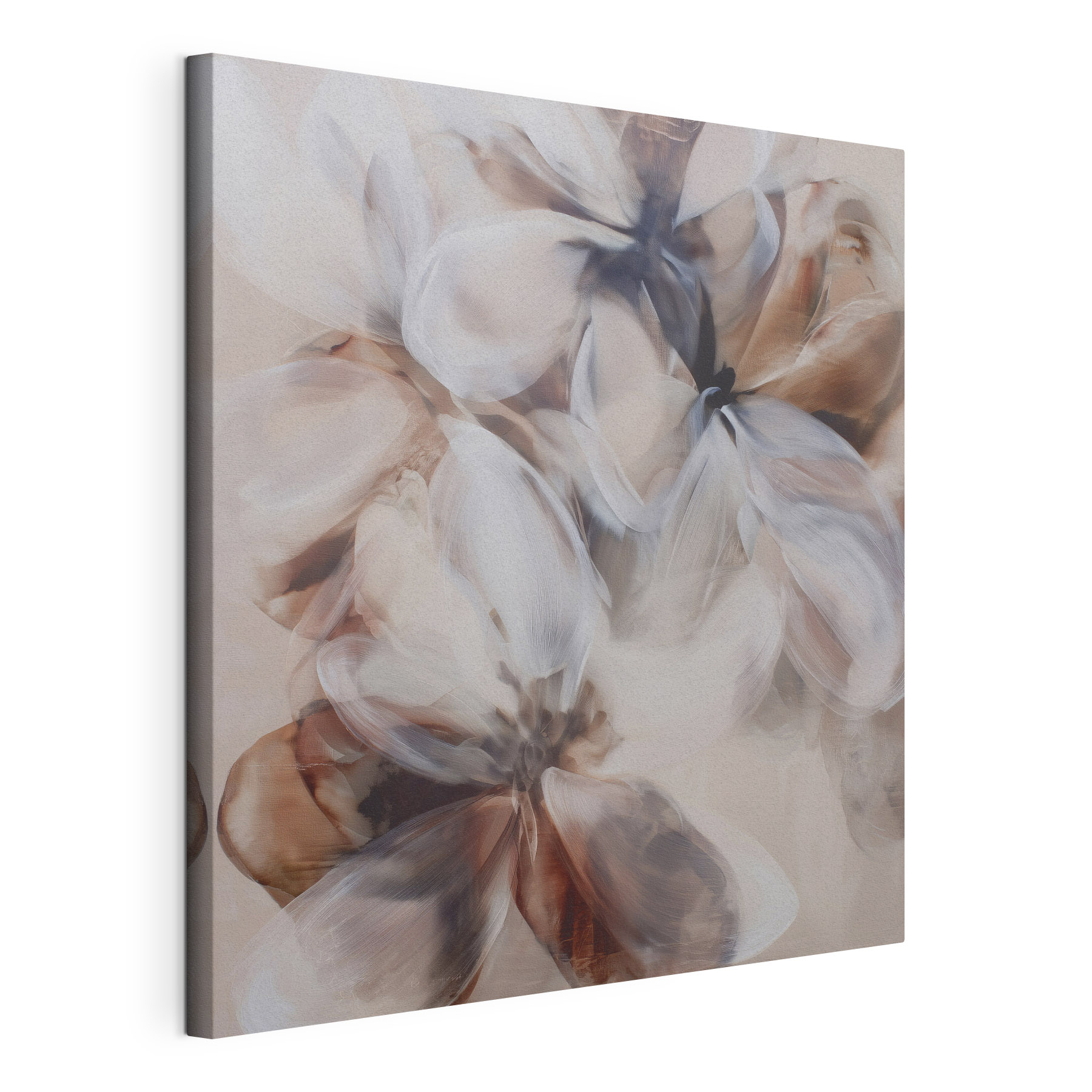 Painting of flowers on a white surface