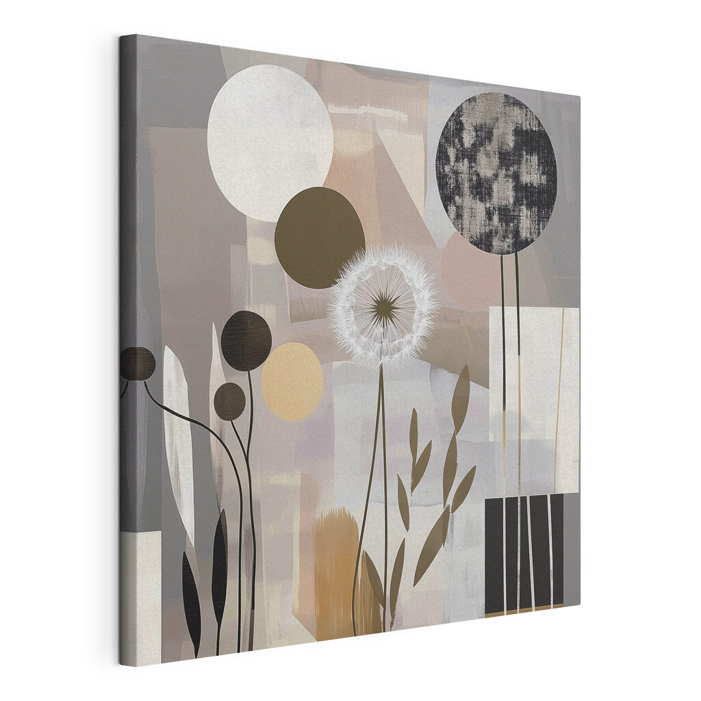 Painting of flowers and geometric shapes Painting of flowers and geometric shapes