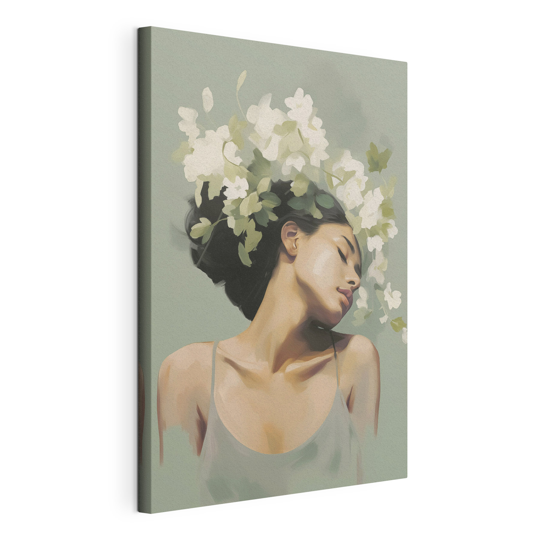 Woman with flowers in her hair Woman with flowers in her hair