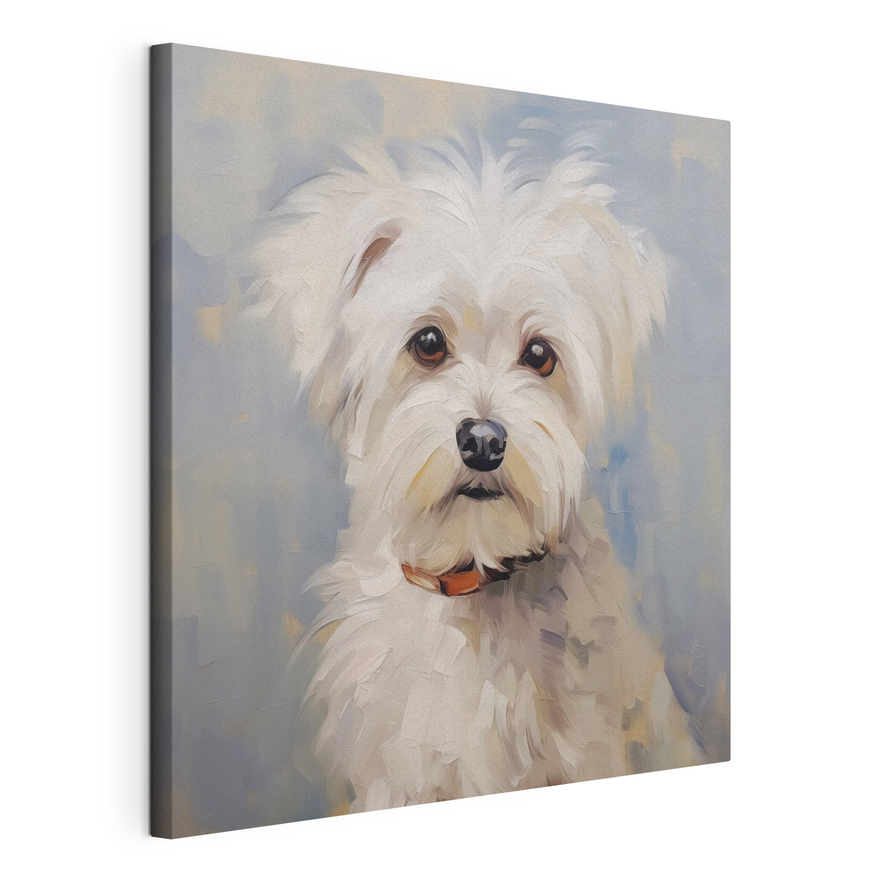 Painting of a white dog