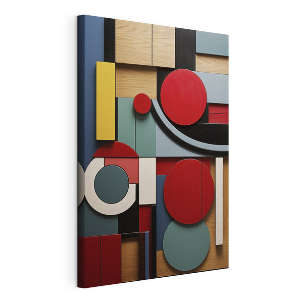 Wandbilder Wandbilder Farbenfrohes Kunstwerk mit Kreisen und Quadraten (Artikelnummer: s47876)
