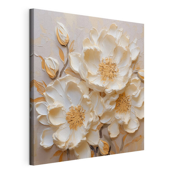 Wandbilder Wandbilder Weiße Blumen an einer Wand (Artikelnummer: s48147)