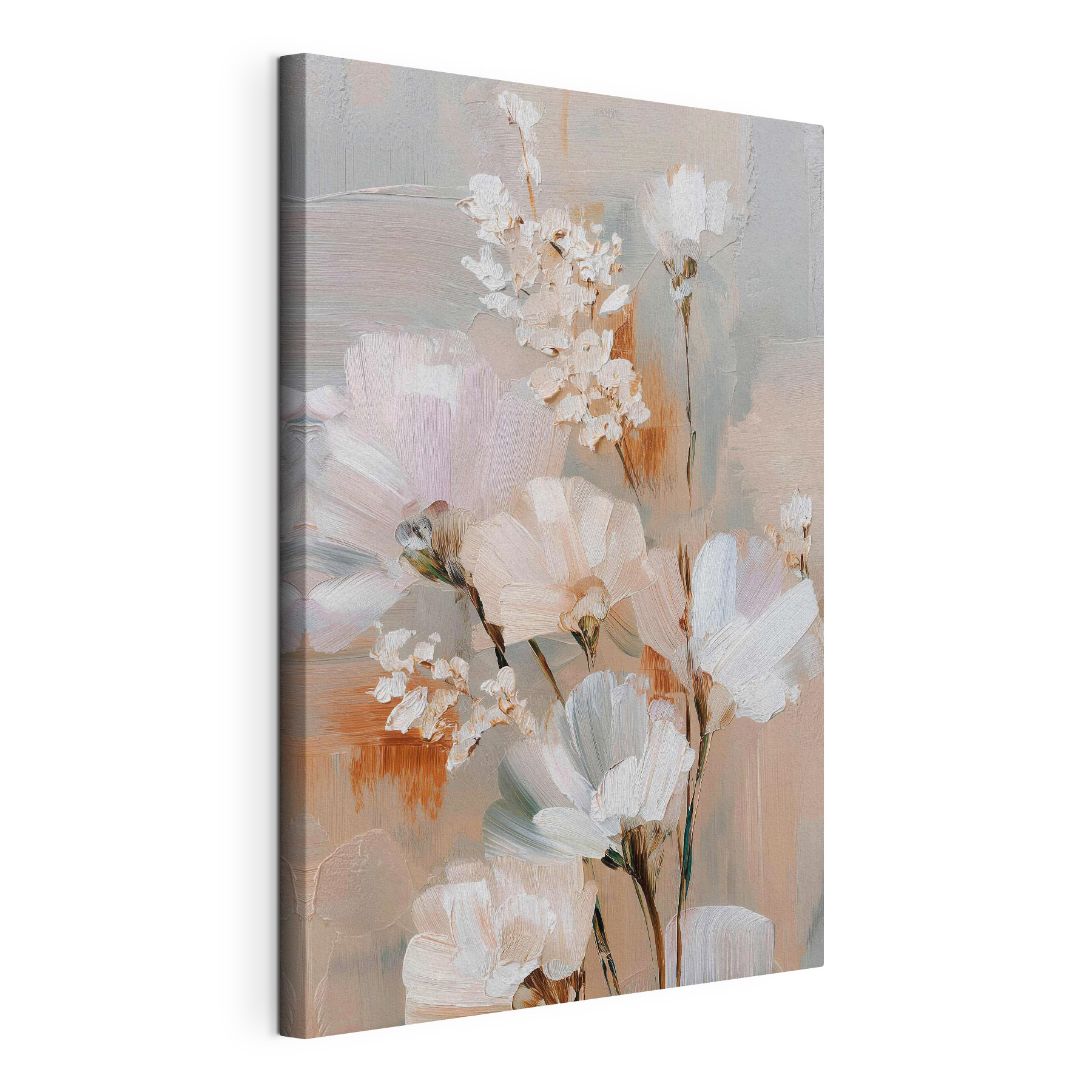 Painting of flowers on a white surface