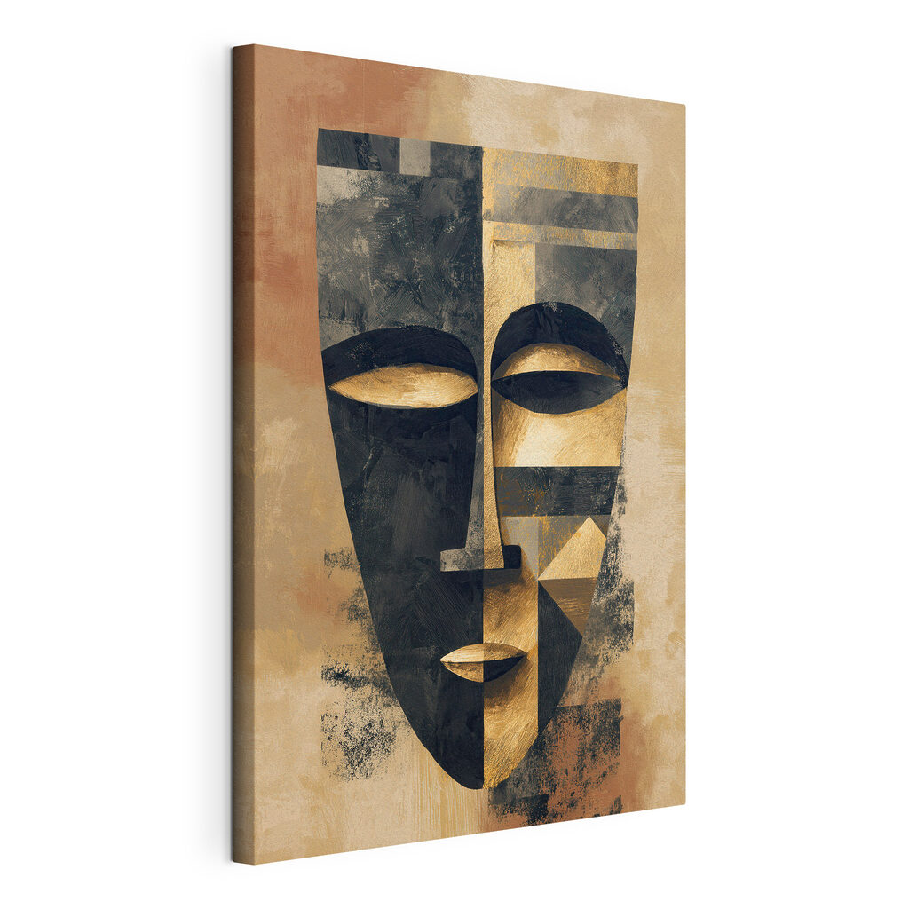 Abstract art depicting a stylized face