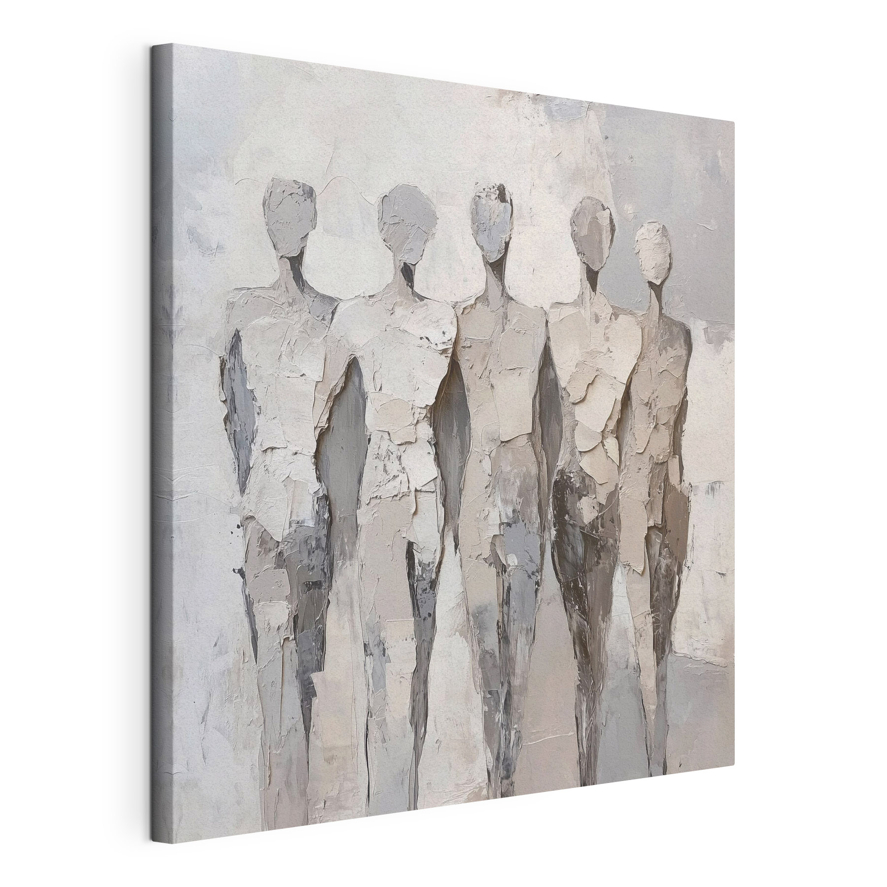 Group of people painted in white Group of people painted in white
