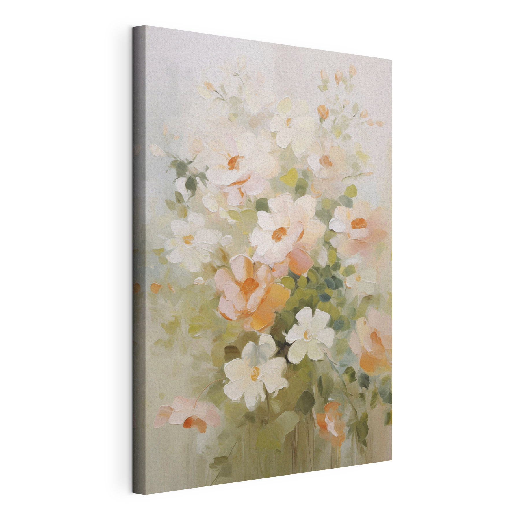 Painting of flowers on a white surface Painting of flowers on a white surface