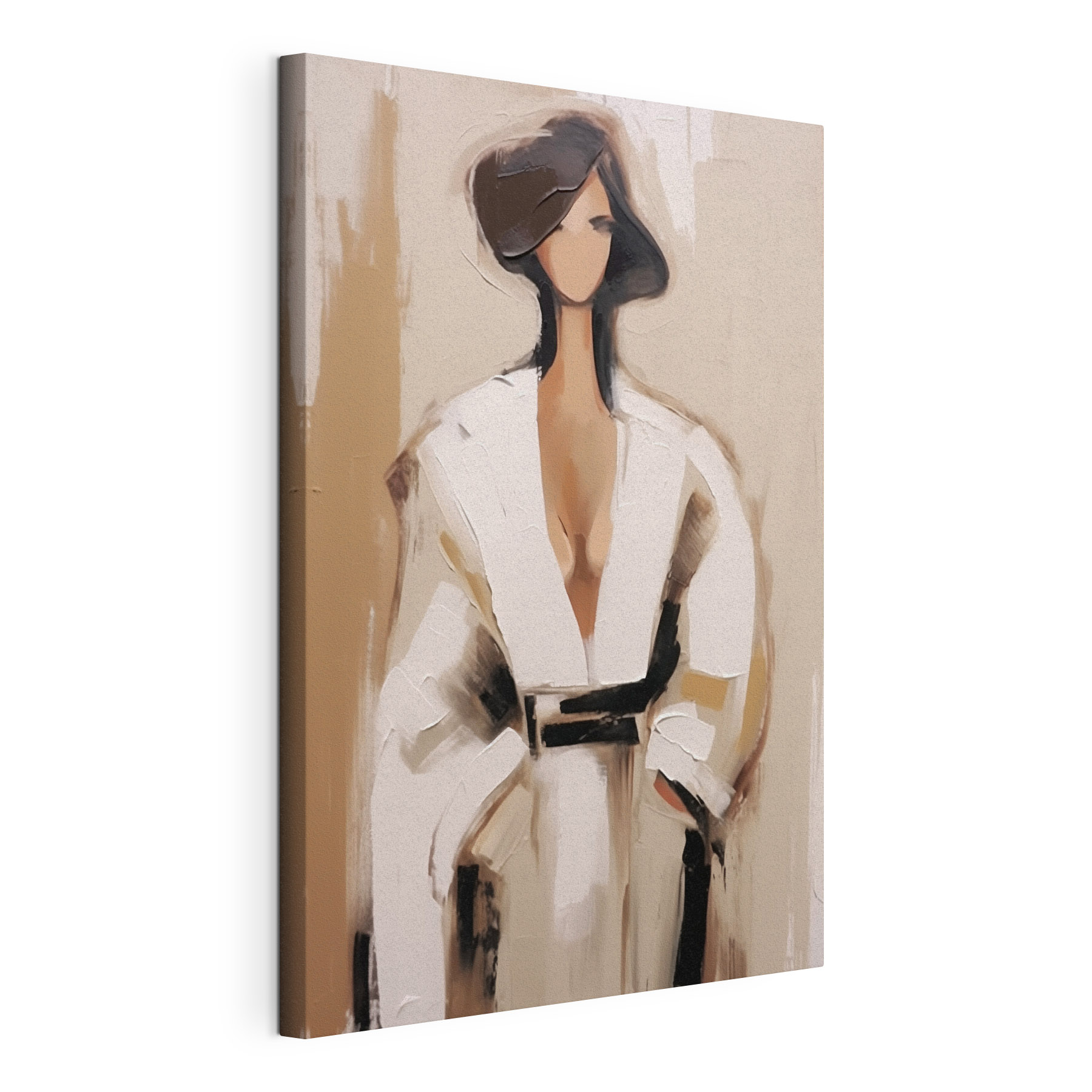 Painting of a woman in a white robe Painting of a woman in a white robe