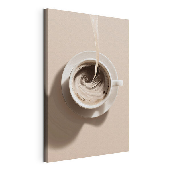 Wandbilder Wandbilder Eine Tasse Kaffee, in die Milch eingegossen wird (Artikelnummer: s48438)