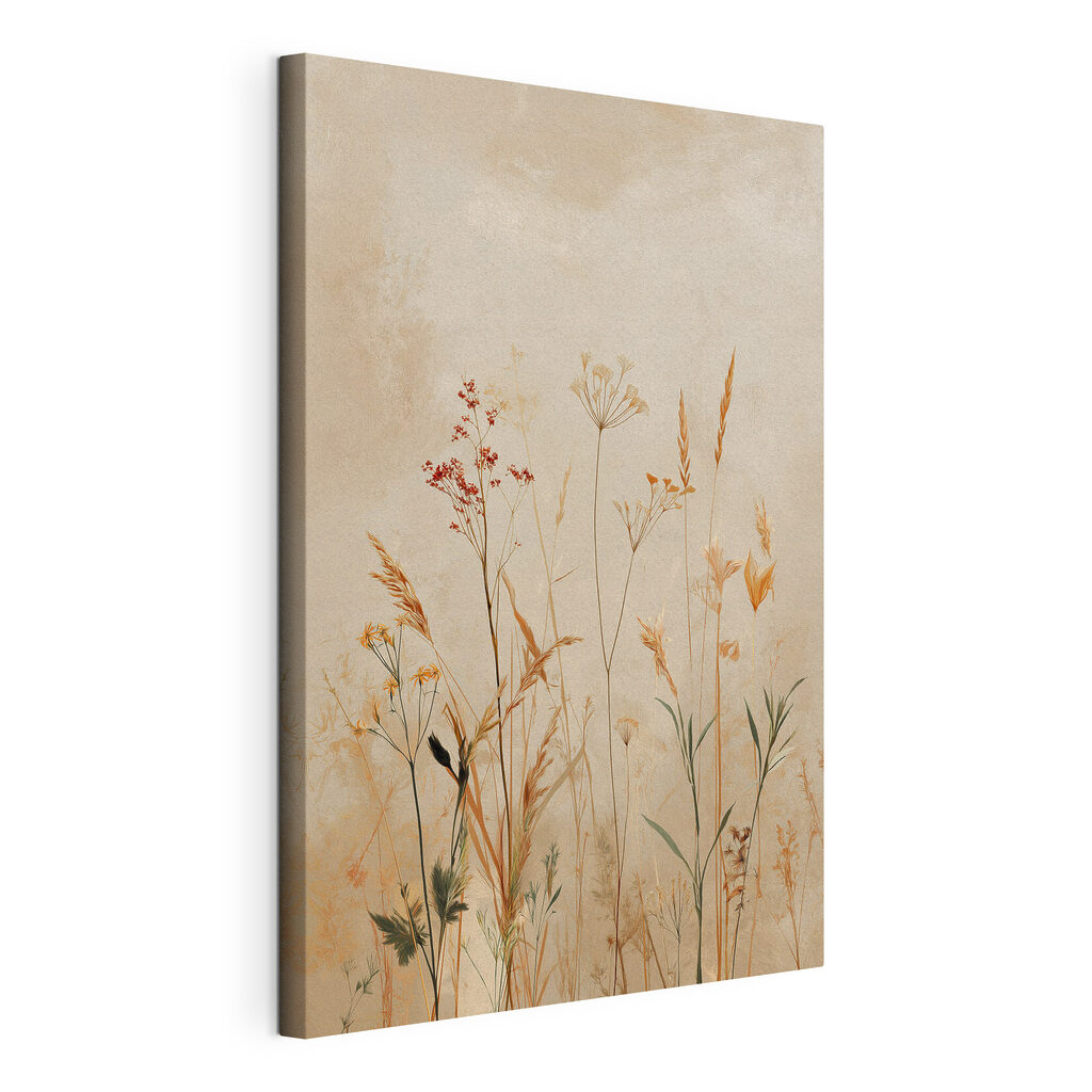 Ethereal wildflower composition on canvas