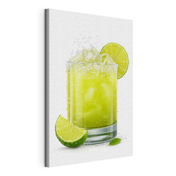 Wandbilder Wandbilder Ein Glas Limettensaft mit Eis und Limettenscheiben (Artikelnummer: s48446)