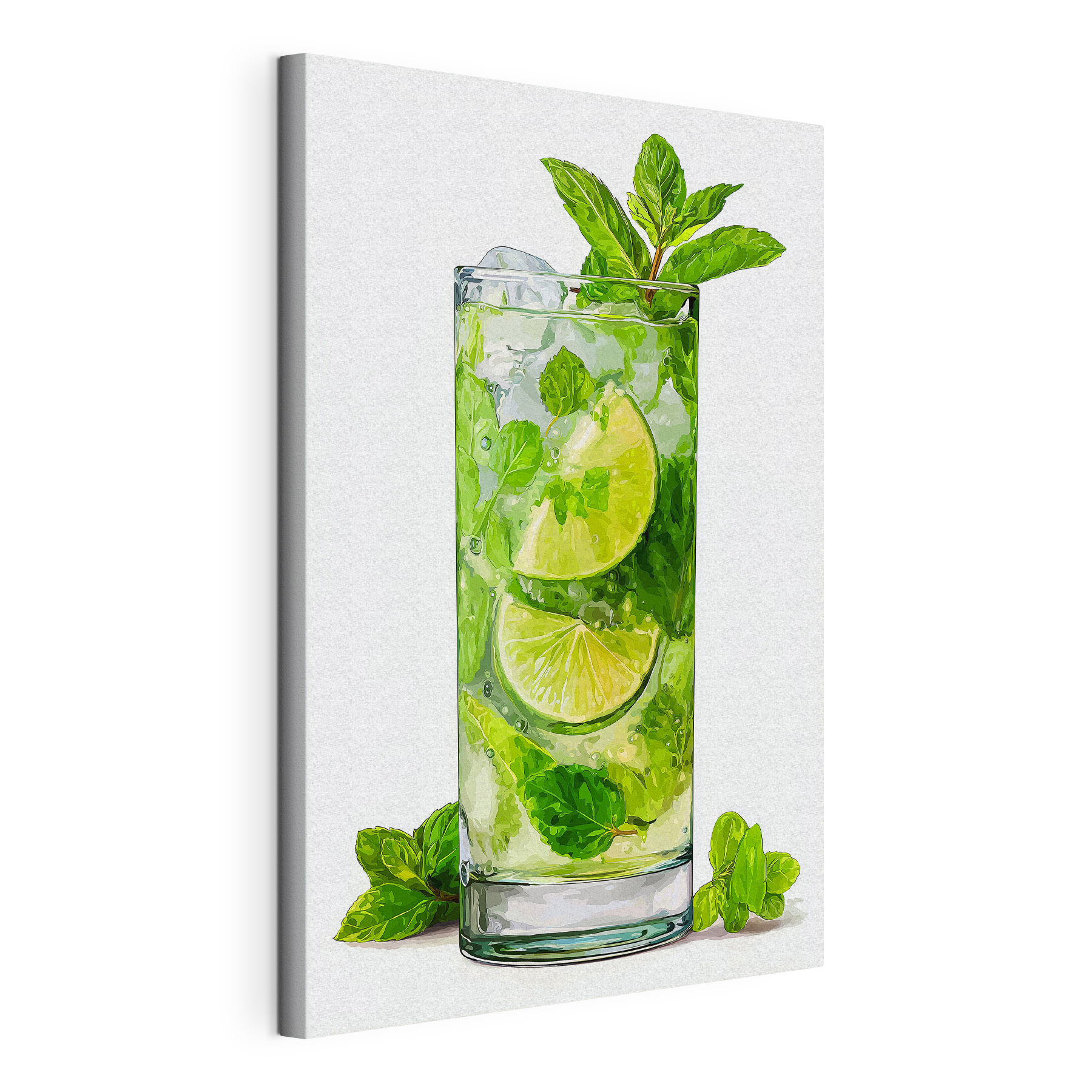Glass with a drink and limes Glass with a drink and limes