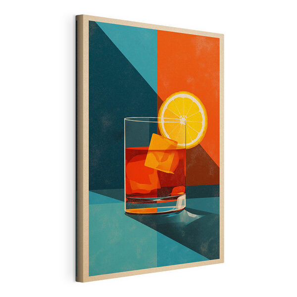 Wandbilder Wandbilder Ein Glas Alkohol mit Eis und einer Zitronenscheibe (Artikelnummer: s48468)