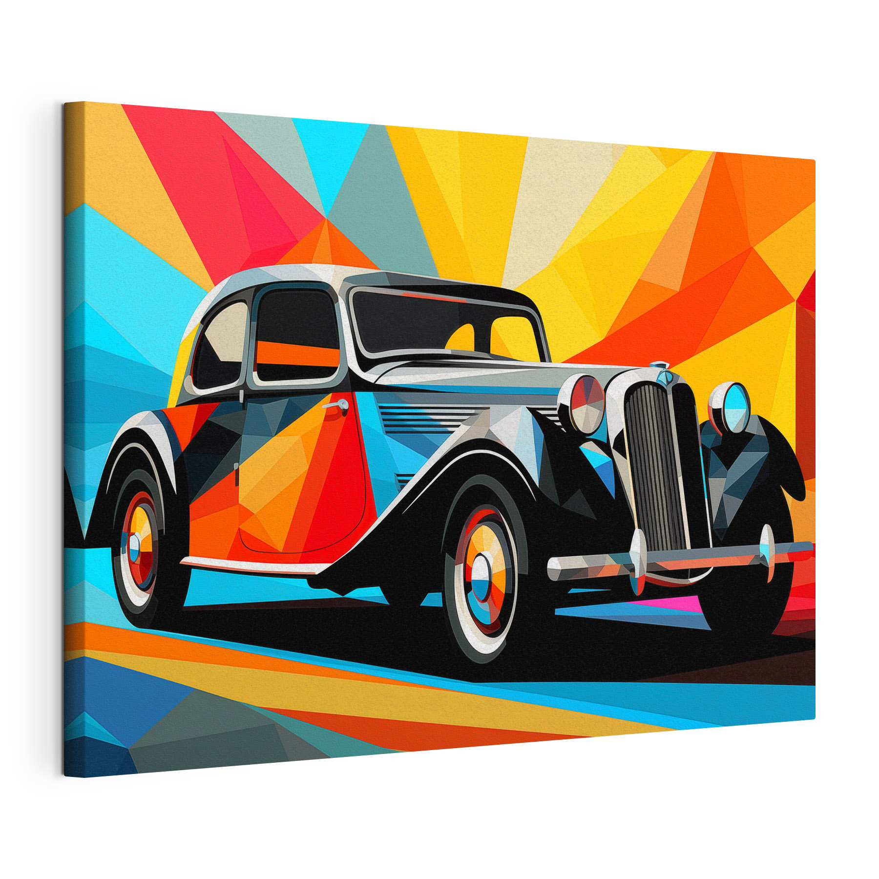 Colorful car on a road Colorful car on a road