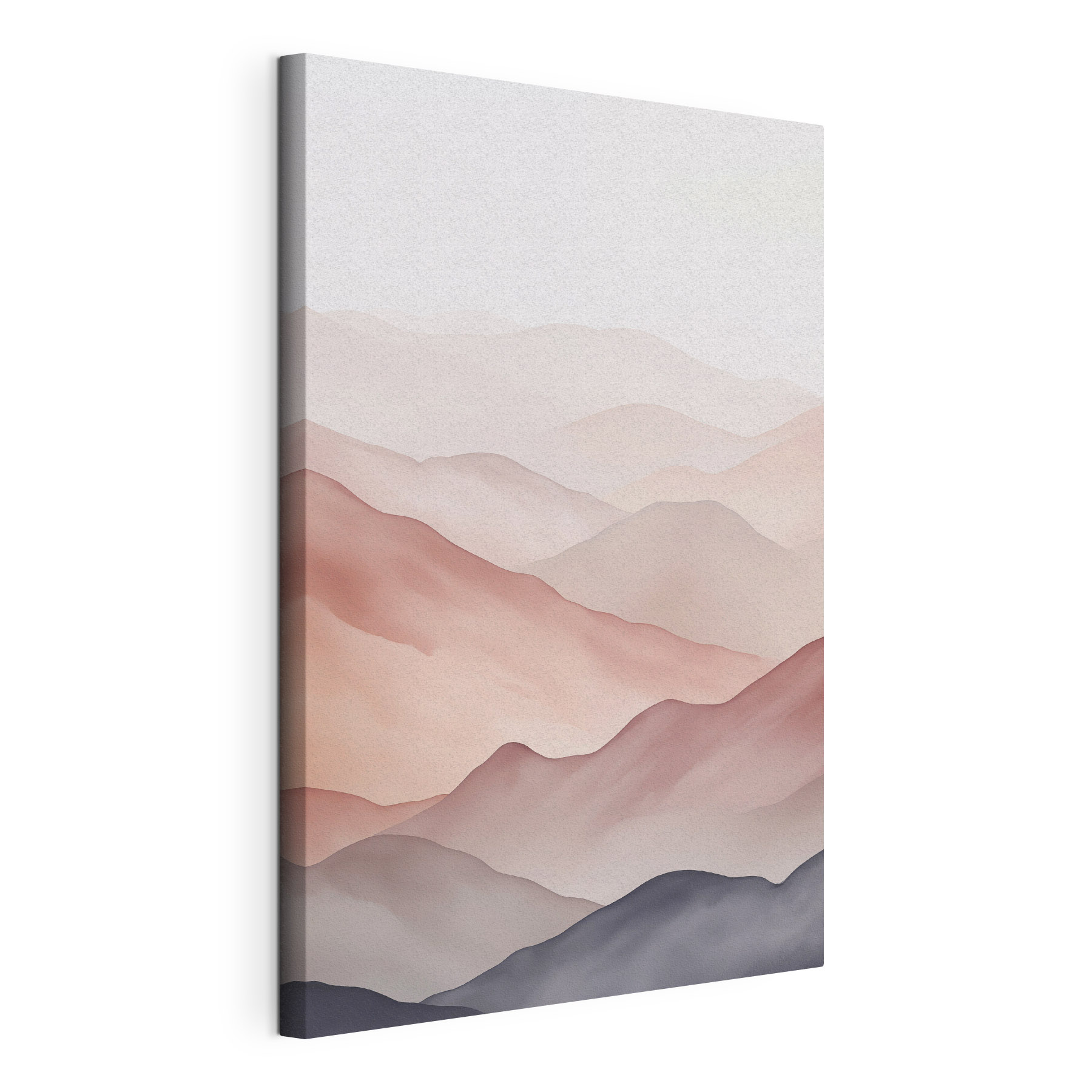 Landscape of hills with fog