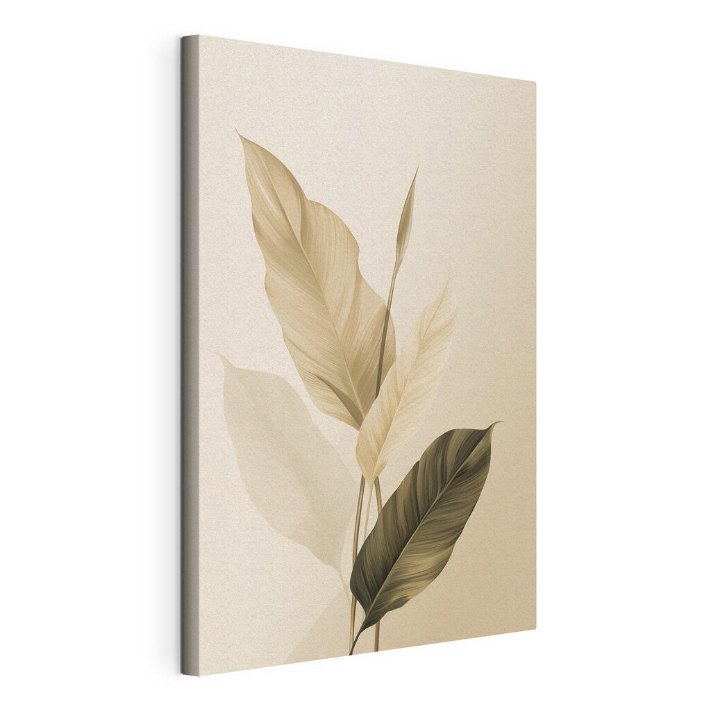 Delicate leaves in soft tones