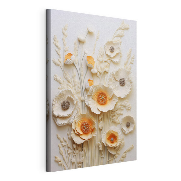 Wandbilder Wandbilder Weiße und orangefarbene Blüten (Artikelnummer: s48747)