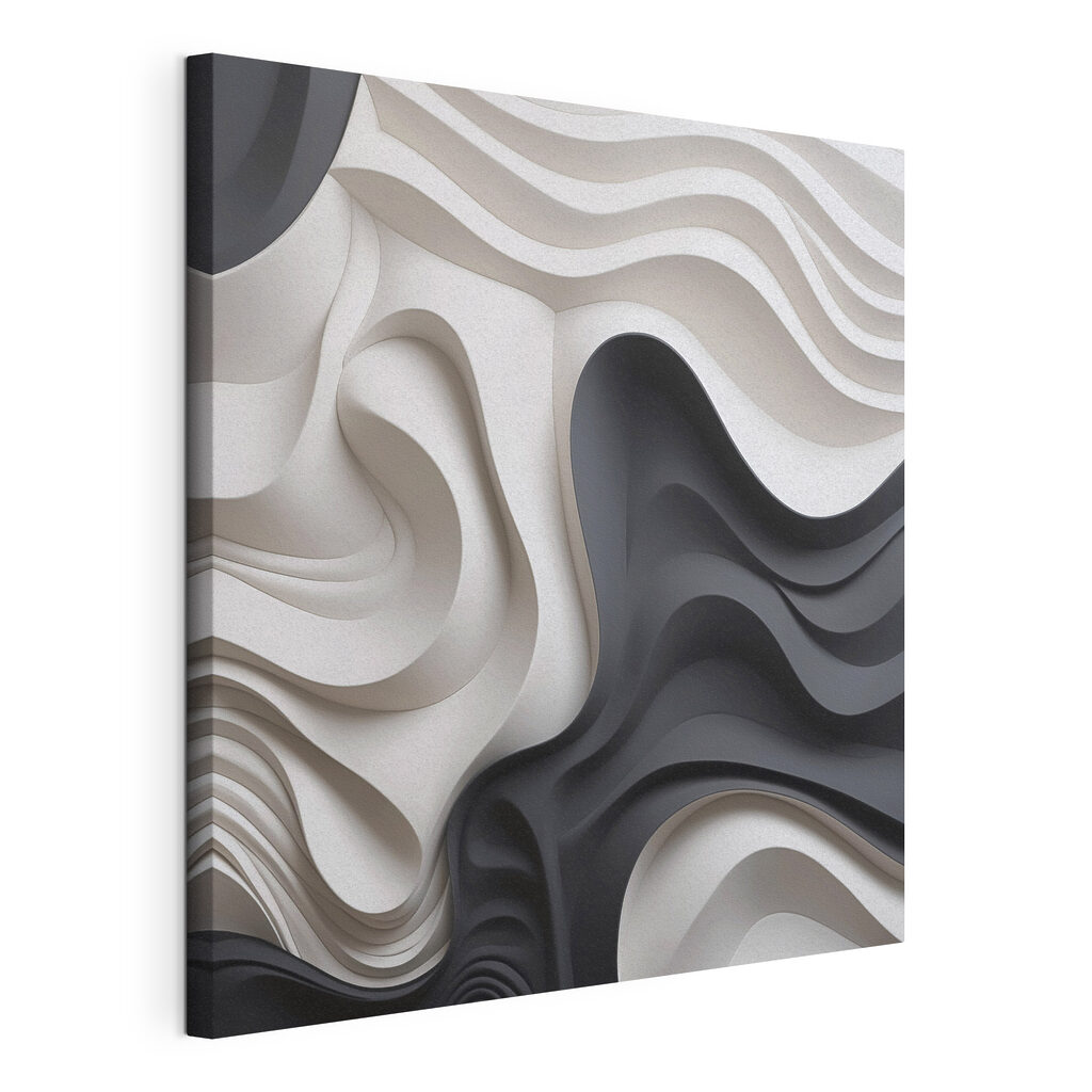 Black and white wavy shapes Black and white wavy shapes