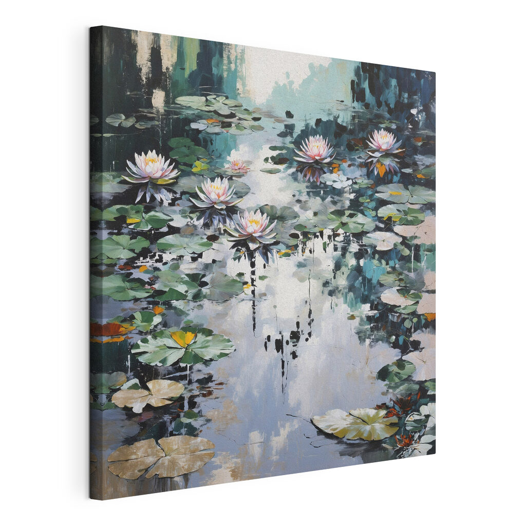 Painting of lily pads and flowers Painting of lily pads and flowers