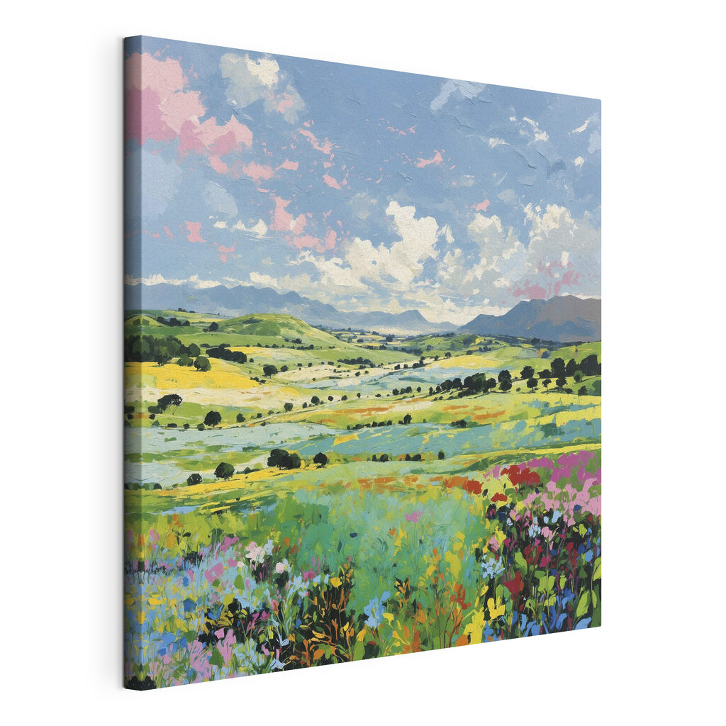Painting of a field of flowers Painting of a field of flowers